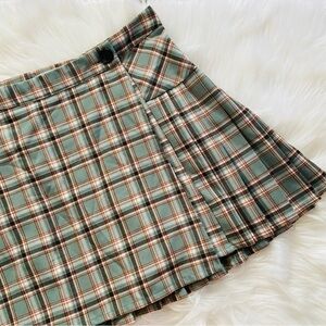 Jolt high waist plaid gingham pleated tennis mini skirt 🦋